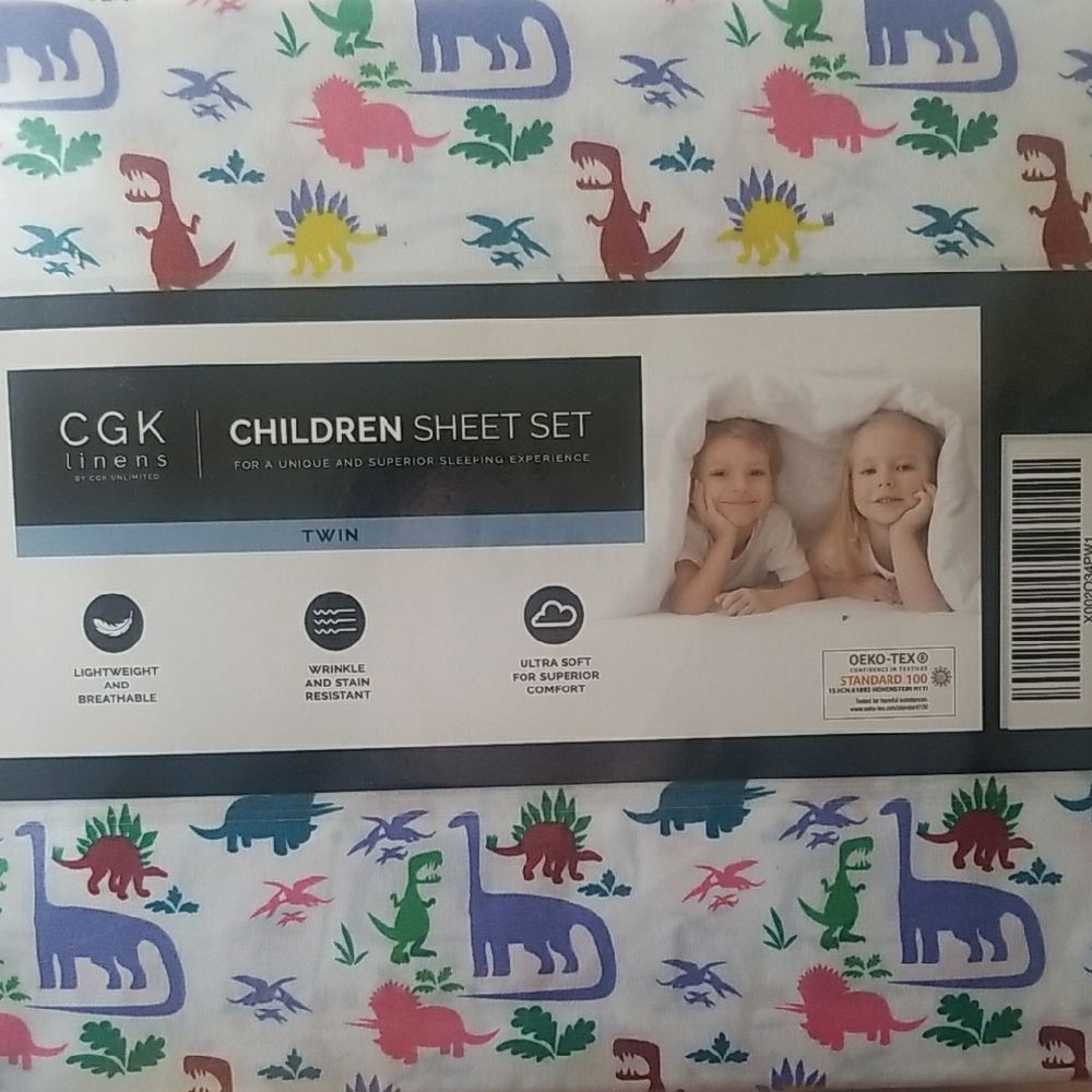 Children's Dinosaur Sheet Set - Twin, Multicolor